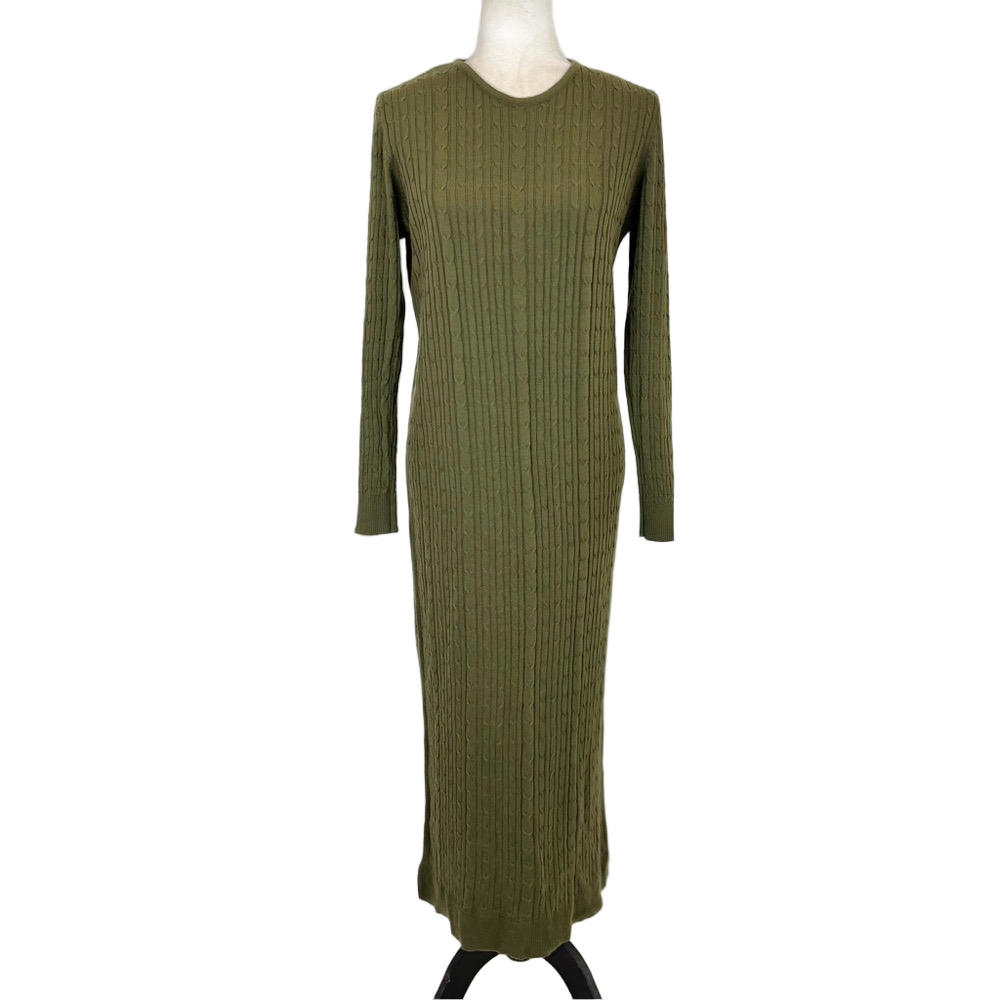 Tavin olive green sweater dress